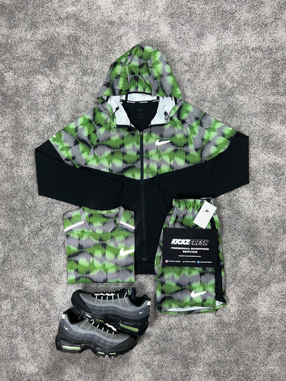 Nike 3 Piece Windrunner Soundwave Green Black Mens Set